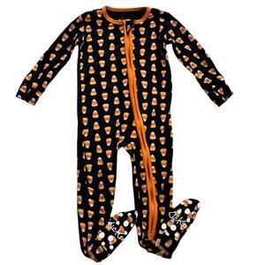 KicKee Pants Candy Corn Footie Zipper 12-18m